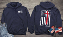 Load image into Gallery viewer, Stand for the Flag, Kneel for the Cross Hooded Sweatshirt
