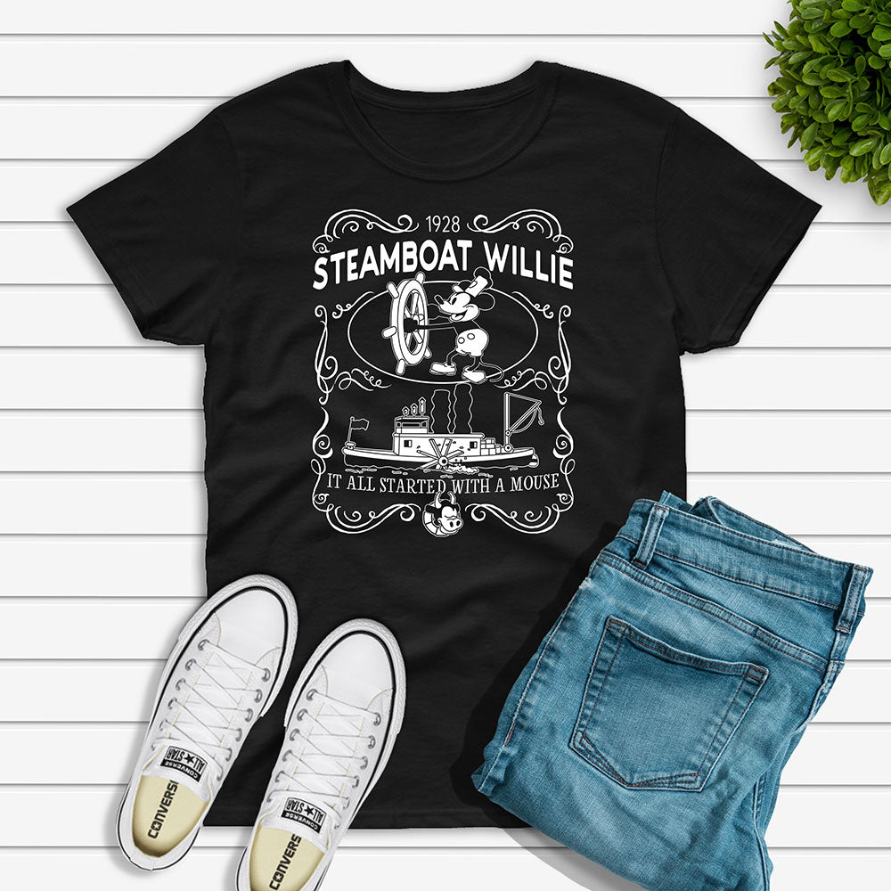 Steamboat Willie Whiskey Label T-Shirt