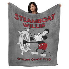 Load image into Gallery viewer, 50&quot; x 60&quot; Steamboat Willie Vibing Plush Minky Blanket
