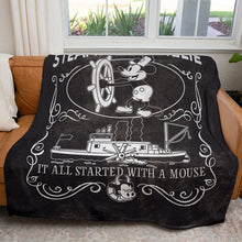 Load image into Gallery viewer, 50&quot; x 60&quot; Steamboat Willie Label Plush Minky Blanket
