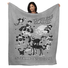 Load image into Gallery viewer, 50&quot; x 60&quot; Steamboat Willie Timeless Classic Plush Minky Blanket
