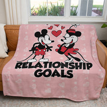 Load image into Gallery viewer, 50&quot; x 60&quot; Steamboat Willie Relationship Goals Plush Minky Blanket
