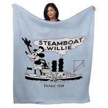 Load image into Gallery viewer, 50&quot; x 60&quot; Steamboat Willie Vintage 1928 Plush Minky Blanket
