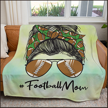 Load image into Gallery viewer, 50&quot; x 60&quot; Football Mom Plush Minky Blanket
