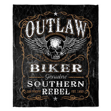 Load image into Gallery viewer, 50&quot; x 60&quot; Outlaw Biker Plush Minky Blanket
