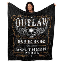 Load image into Gallery viewer, 50&quot; x 60&quot; Outlaw Biker Plush Minky Blanket
