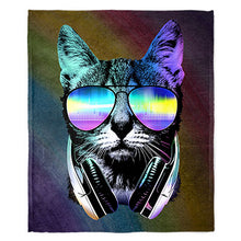 Load image into Gallery viewer, 50&quot; x 60&quot; DJ Cat Plush Minky Blanket
