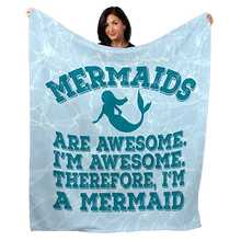 Load image into Gallery viewer, 50&quot; x 60&quot; Mermaids Plush Minky Blanket
