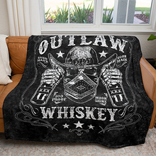 Load image into Gallery viewer, 50&quot; x 60&quot; Outlaw Whiskey Plush Minky Blanket
