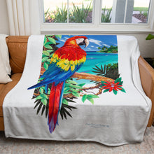 Load image into Gallery viewer, Scarlet Macaw 50&quot; x 60&quot; Fleece Blanket
