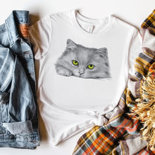 Load image into Gallery viewer, Cat T-Shirt, Green Eyed Kitten Tee
