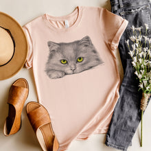 Load image into Gallery viewer, Cat T-Shirt, Green Eyed Kitten Tee
