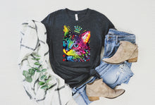 Load image into Gallery viewer, Neon Thinking Cat Crowned T-shirt
