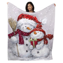 Load image into Gallery viewer, 50&quot; x 60&quot; Snowman Gift Plush Minky Blanket
