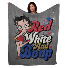 Load image into Gallery viewer, 50&quot; x 60&quot; Red White &amp; Boop Plush Minky Blanket
