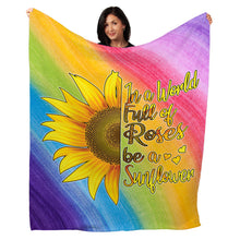 Load image into Gallery viewer, 50&quot; x 60&quot; Be a Sunflower Plush Minky Blanket
