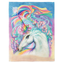 Load image into Gallery viewer, 30&quot; x 40&quot; Rainbow Unicorn Baby Minky Blanket
