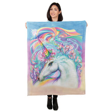 Load image into Gallery viewer, 30&quot; x 40&quot; Rainbow Unicorn Baby Minky Blanket
