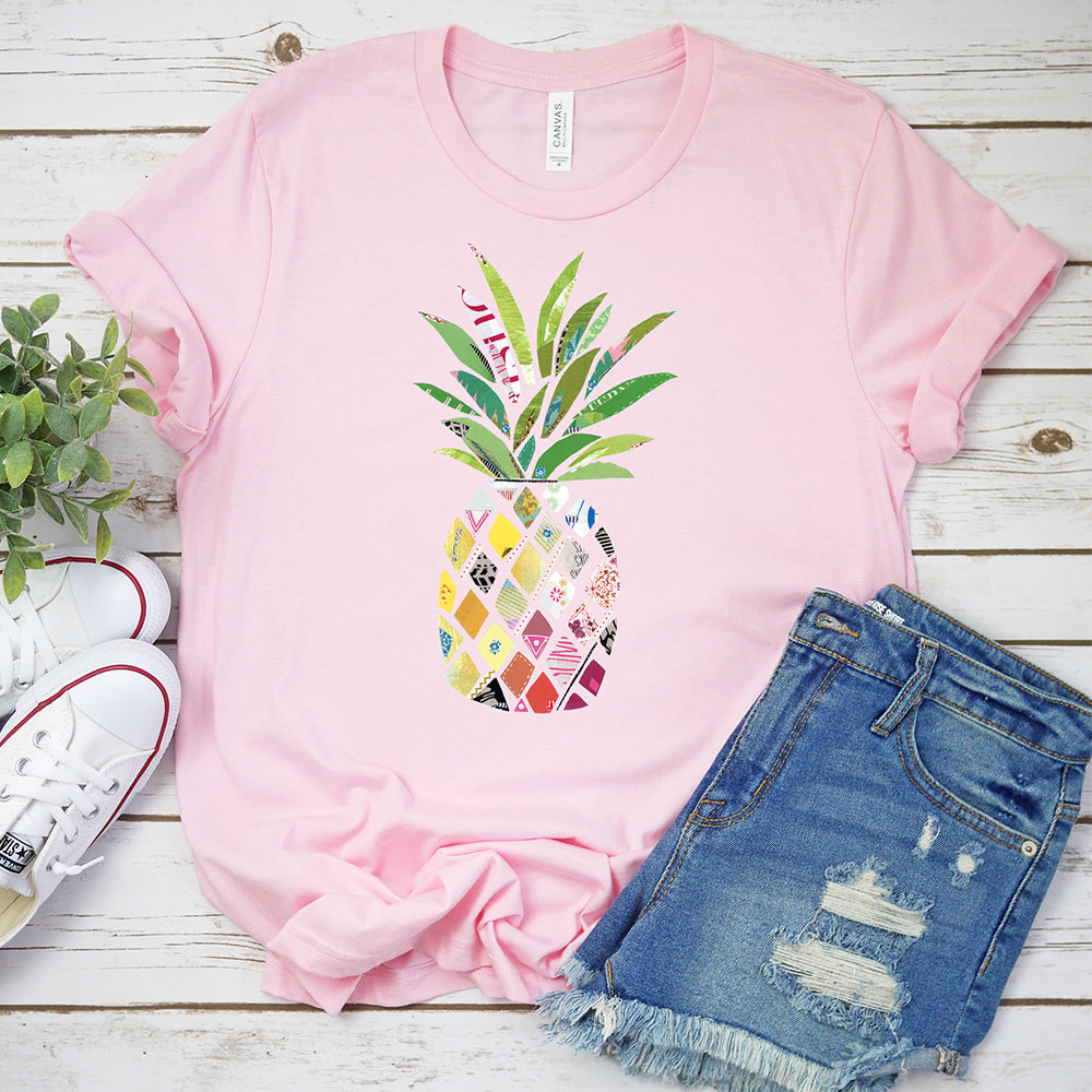 Floral T-shirt, Patterned Pineapple