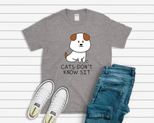 Load image into Gallery viewer, Todd Goldman Art Cats Don&#39;t Know Sit T-Shirt
