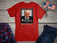 Load image into Gallery viewer, Donald Trump Mug Shot T-shirt, President Trump Not Guilty Tee, Free Trump Mugshot Shirt, Pro-Trump, Inmate, MAGA
