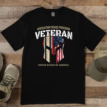 Load image into Gallery viewer, Iraqi Freedom Veteran Helmet T-shirt
