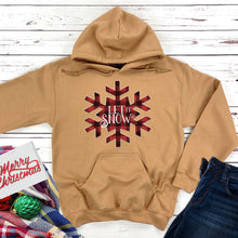 Load image into Gallery viewer, Let It Snow Plaid Snowflake Hooded Sweatshirt
