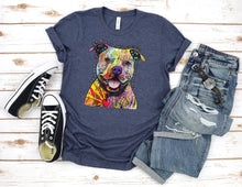 Load image into Gallery viewer, Neon Beware Of Pit Bulls Dog Breed T-shirt
