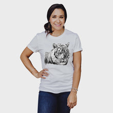 Load and play video in Gallery viewer, Adult Unisex Tiger Head Portrait Solar Tee
