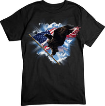 Load image into Gallery viewer, American Flag T-shirt, American Eagle Flying
