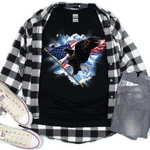 Load image into Gallery viewer, American Flag T-shirt, American Eagle Flying
