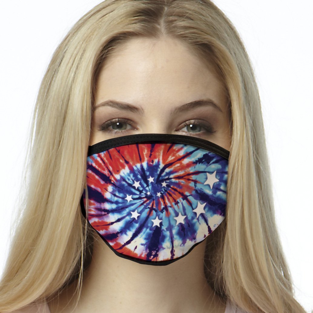 Tie Dye FACE MASK Red, White & Blue American Cover Your Face Masks
