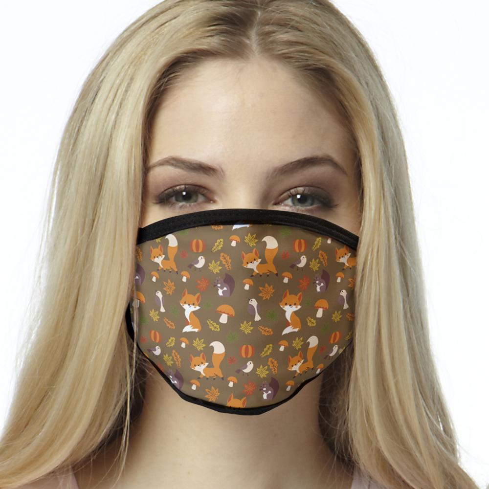 Fox Pattern FACE MASK Brown Fox Cover Your Face Masks