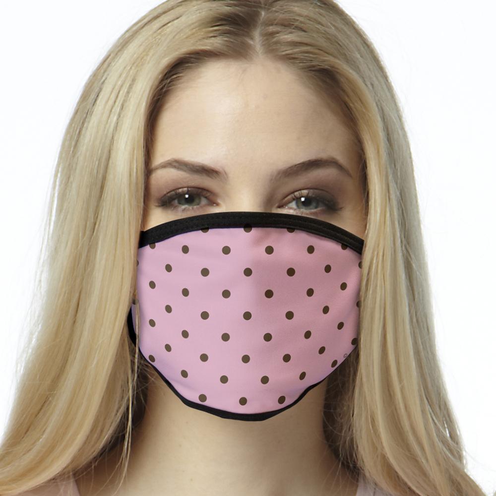 Polka Dot FACE MASK Pink & Brown Dots Cover Your Face Masks