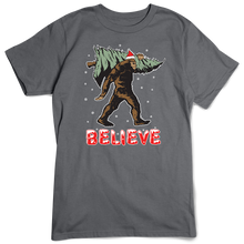 Load image into Gallery viewer, Sasquatch T-shirt, Believe Christmas
