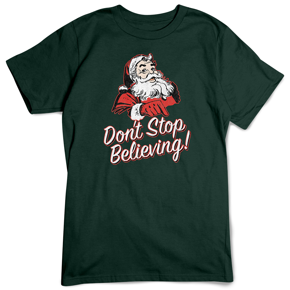 Christmas T-shirt, Don't Stop Believing Santa