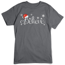 Load image into Gallery viewer, Christmas T-shirt, Believe Santa
