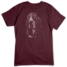 Load image into Gallery viewer, Basset Hound T-shirt, Scratchboard Dog Breed
