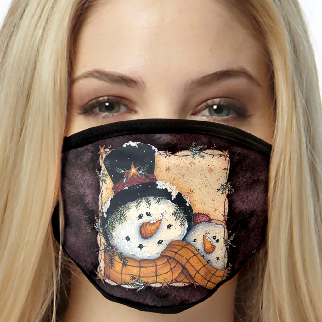 Snowman Face Mask Winter Holidays Face Covering