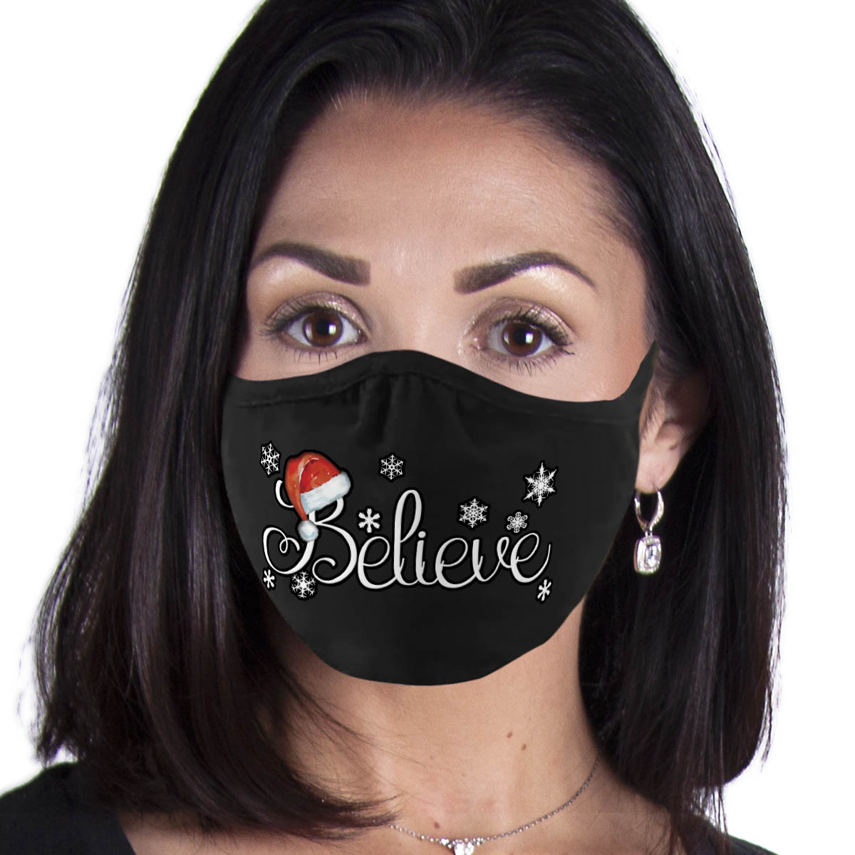 Christmas Face Mask, Believe Santa Face Covering