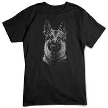Load image into Gallery viewer, German Shepherd T-shirt, Scratchboard Dog Breed
