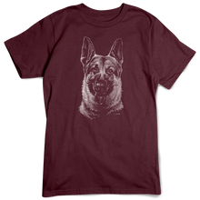 Load image into Gallery viewer, German Shepherd T-shirt, Scratchboard Dog Breed
