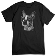 Load image into Gallery viewer, Boston Terrier T-shirt, Scratchboard Dog Breed
