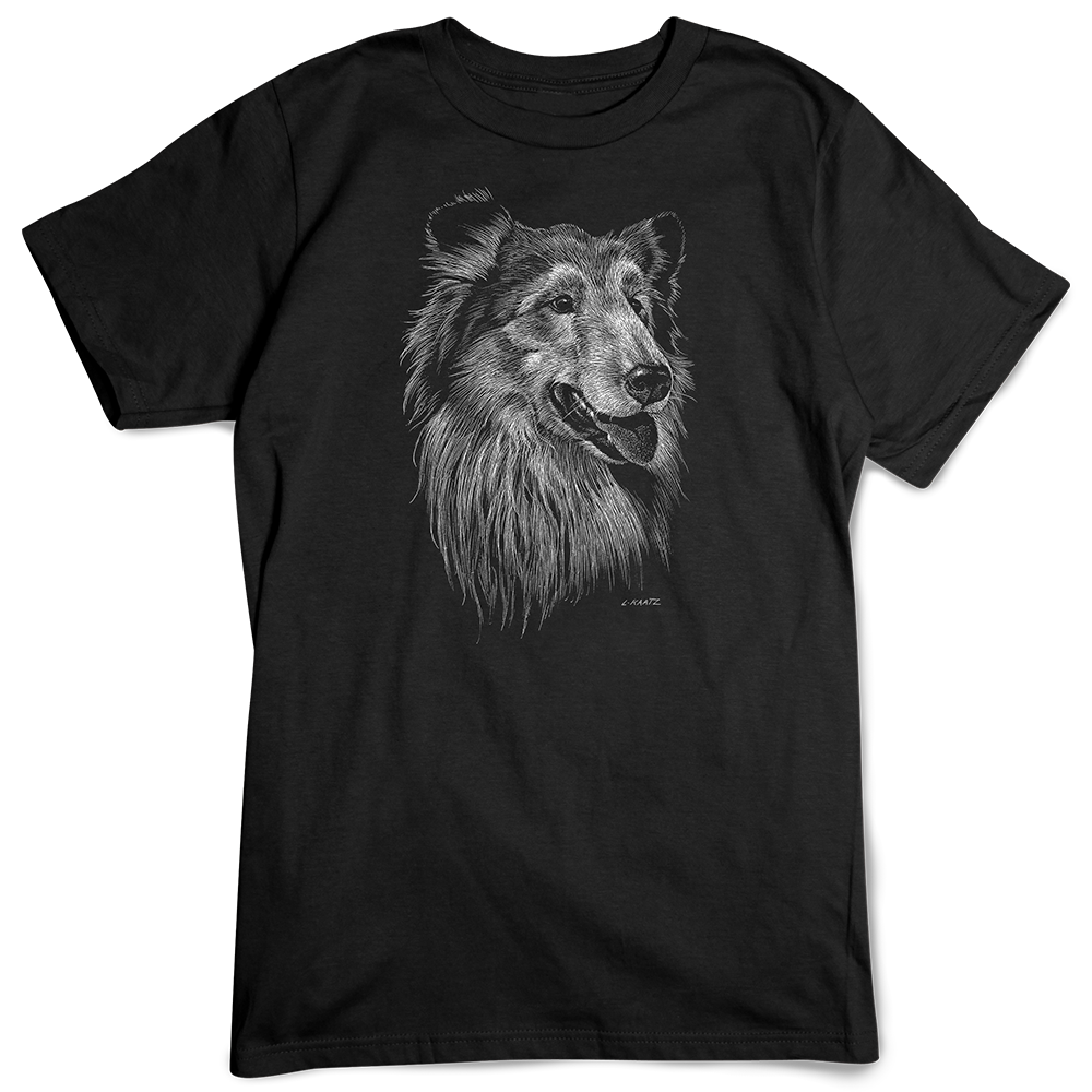 Collie T-shirt, Scratchboard Dog Breed