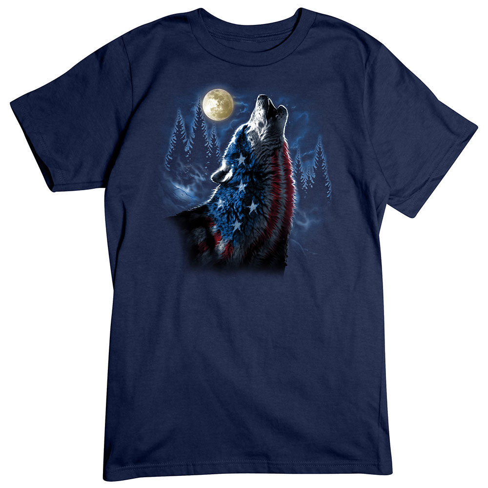 American Wolf Howl T-Shirt