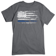Load image into Gallery viewer, Thin Blue Line Distressed T-Shirt

