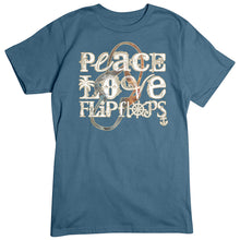 Load image into Gallery viewer, Peace Love Flip Flops T-Shirt
