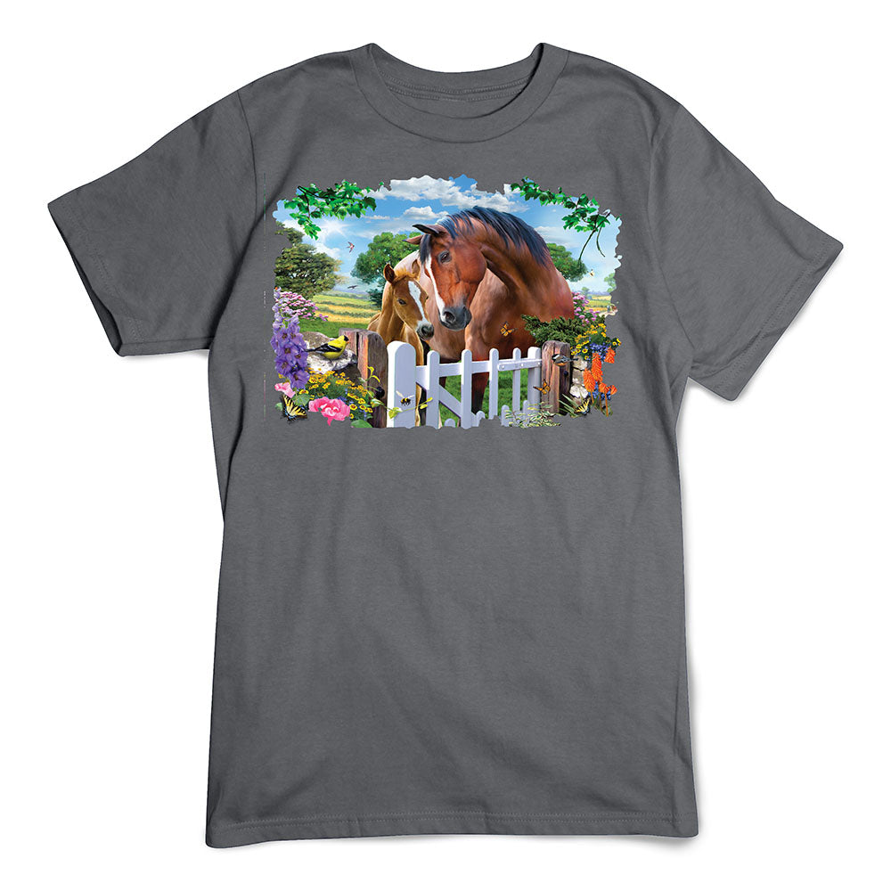 Horse T-Shirt, At The Garden Gate
