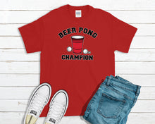 Load image into Gallery viewer, Todd Goldman Art Beer Pong Champion T-Shirt
