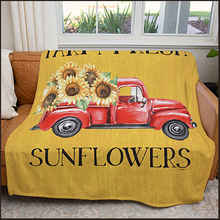 Load image into Gallery viewer, 50&quot; x 60&quot; Farm Fresh Sunflowers Plush Minky Blanket
